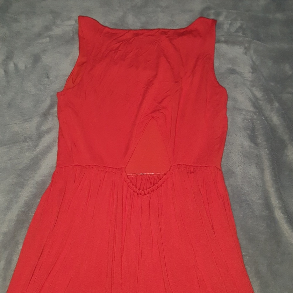 LOFT ORANGE SUNDRESS OPEN TEARDROP BACK NEW - Picture 6 of 7